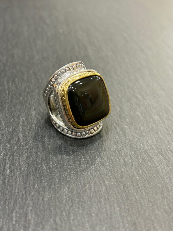 Bague J969 Obsidienne oeil celeste – Image 4
