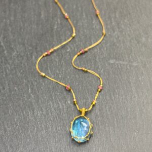 COLLIER TIBETAN TOPAZE BLEUE - ASTREE