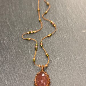 COLLIER TIBETAN QUARTZ ROSE - ASTREE