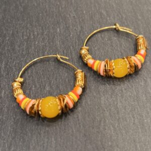 BOUCLES D'OREILLES ALOHA JAUNE -ASTREE