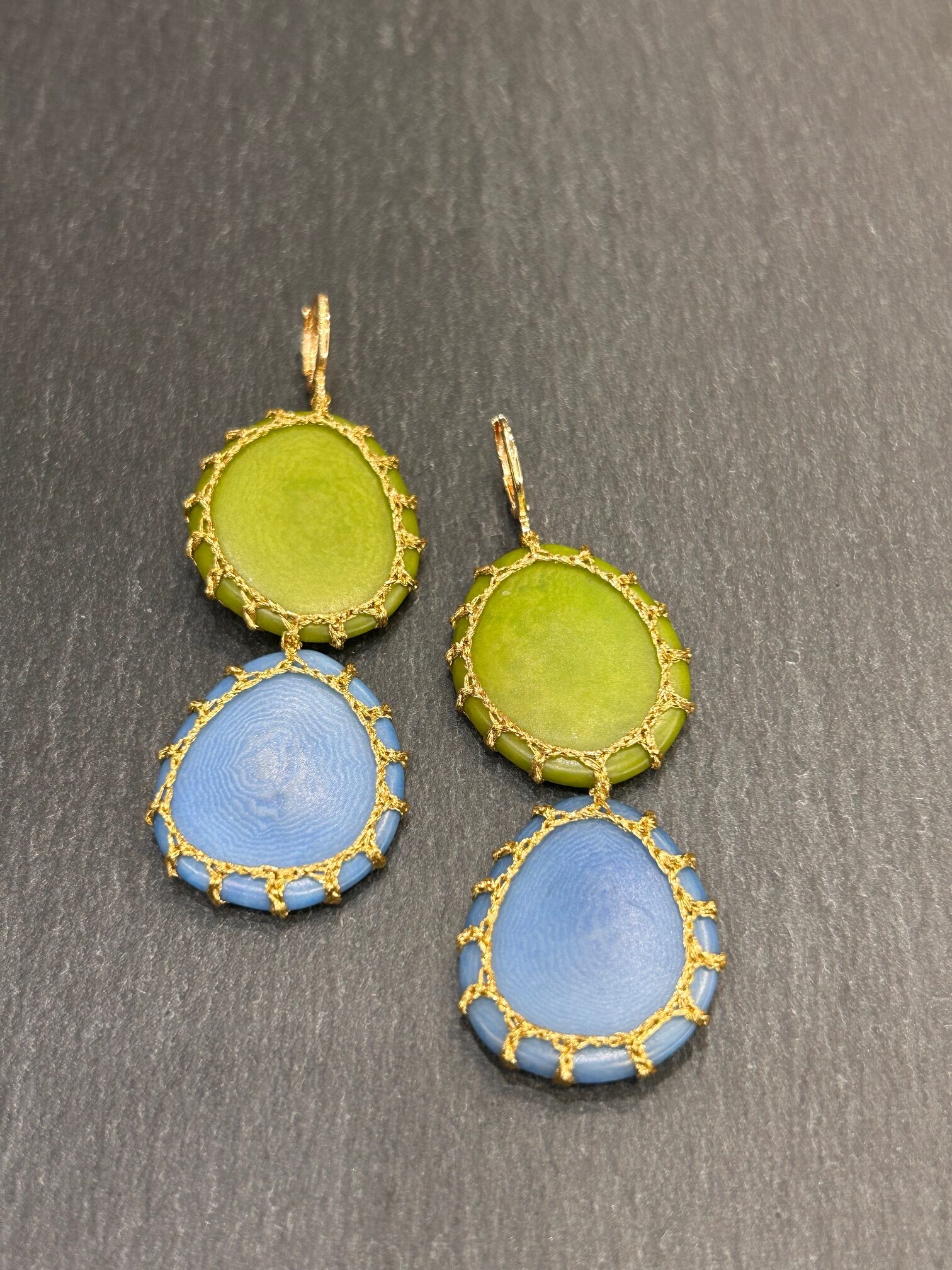 BOUCLES D'OREILLES CARTAGENA VERT BLEU - ASTREE