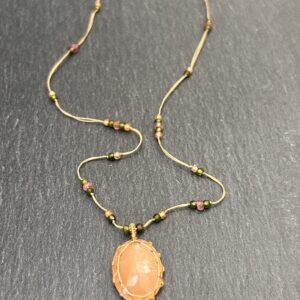 COLLIER TIBETAN PIERRE DE LUNE PECHE - ASTREE