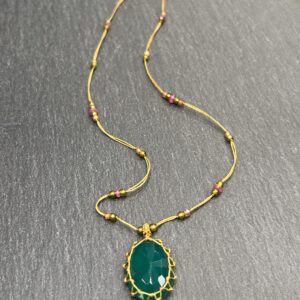 COLLIER TIBETAN ONYX VERT - ASTREE