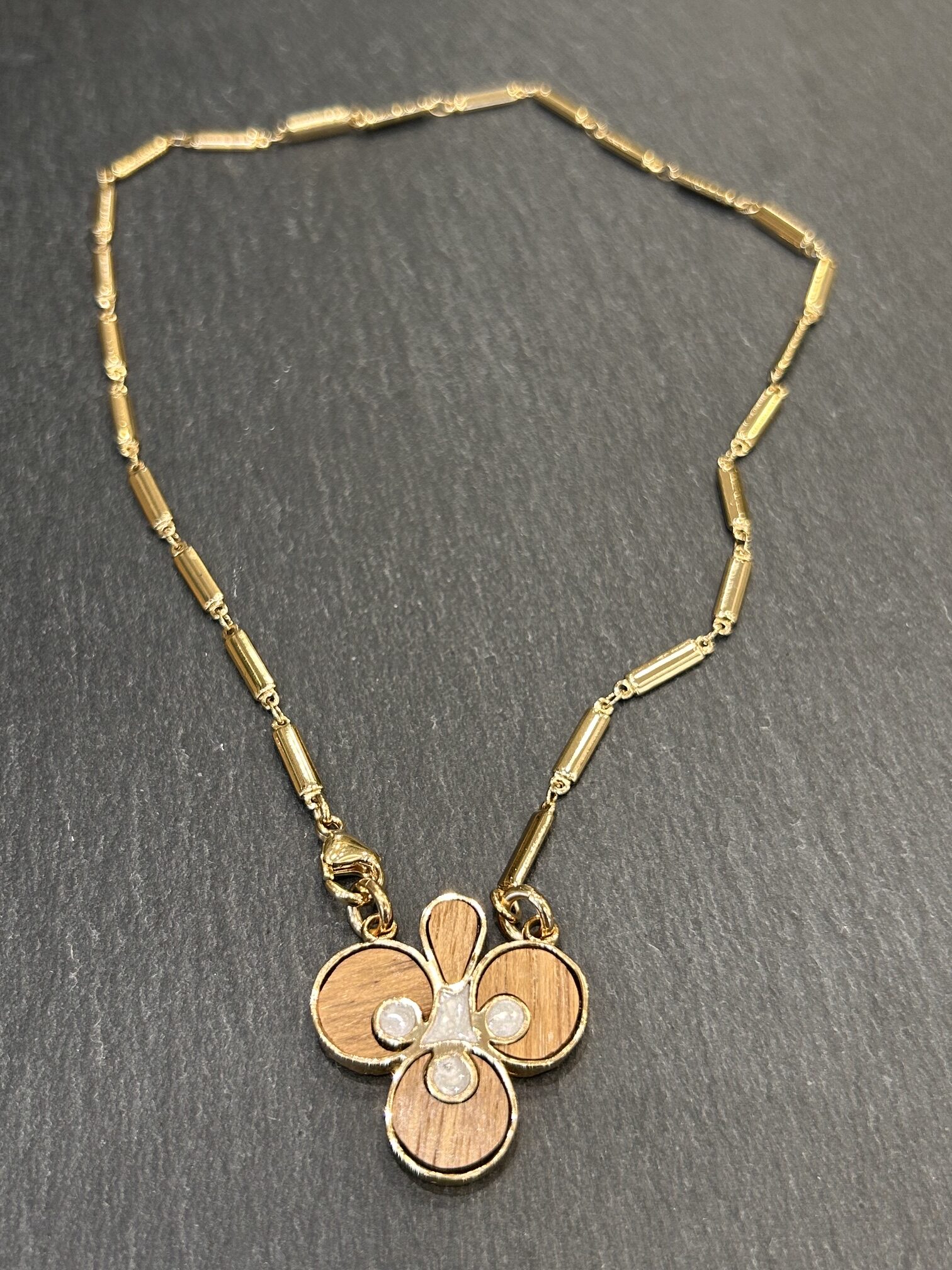 COLLIER MIRAGE BOIS NACRE - ASTREE