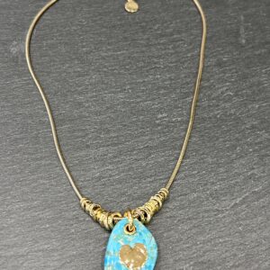 COLLIER GALET TURQUOISE- ASTREE