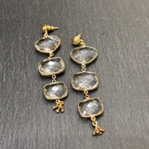 BOUCLES D'OREILLES SILENE CRISTAL DE ROCHE - ASTREE