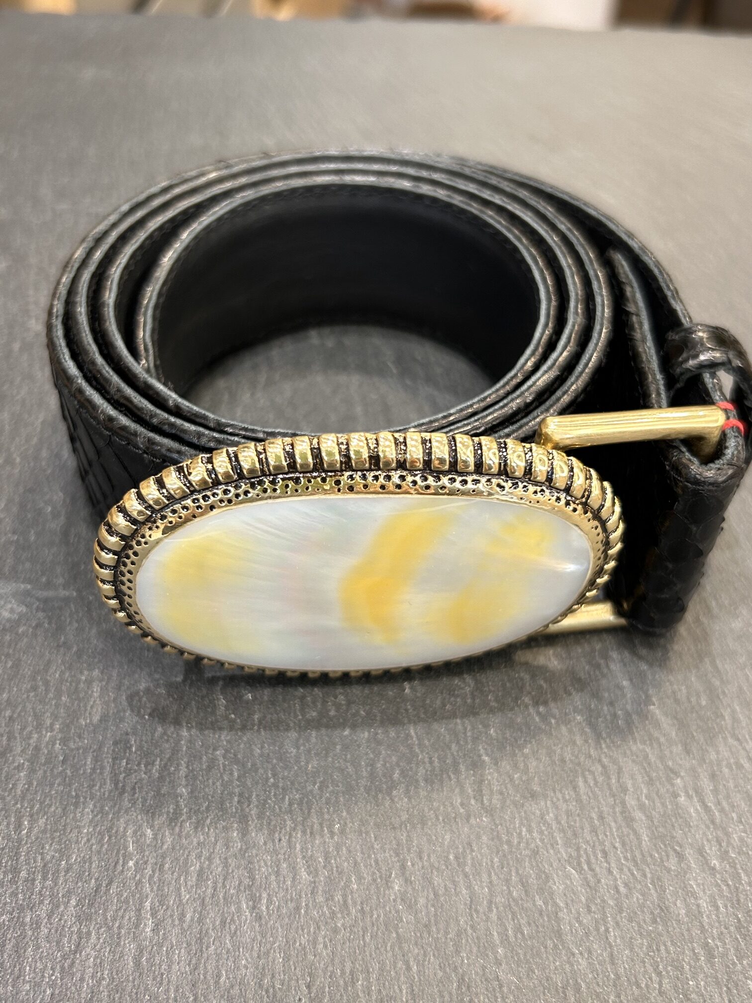 Ceinture PYTHON Noire – Image 2