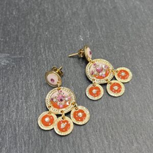 BOUCLES D4OREILLES SEQUIN TERRACOTA ROSE - ASTREE