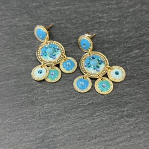 BOUCLES D'OREILLES SEQUIN TURQUOISE - ASTREE
