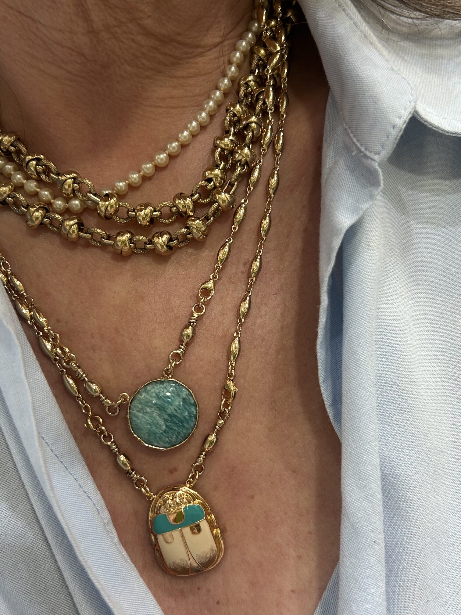 Collier SCAPULAIRE SCARAMOUCHE Turquoise - GAS BIJOUX – Image 3