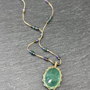 COLLIER TIBETAN QUARTZ VERT - ASTREE