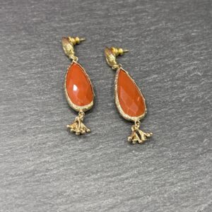 BOUCLES D'OREILLES GOUTTES SERTIES CALCITE - ASTREE