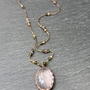 COLLIER TIBETAN QUARTZ ROSE - ASTREE