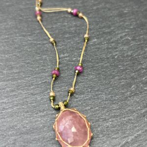 COLLIER TIBETAN QUARTZ FRAISE - ASTREE